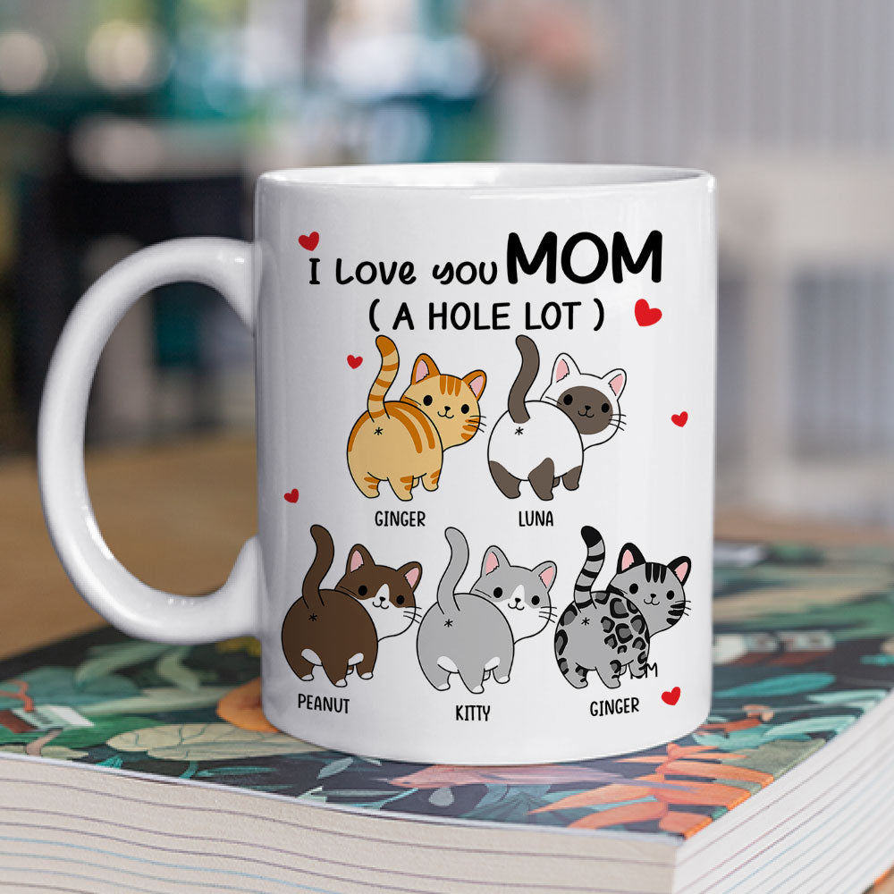 Custom Christmas & Birthday Keepsake Gift • I Love You Dad A Hole Lot - Personalized Coffee Mug