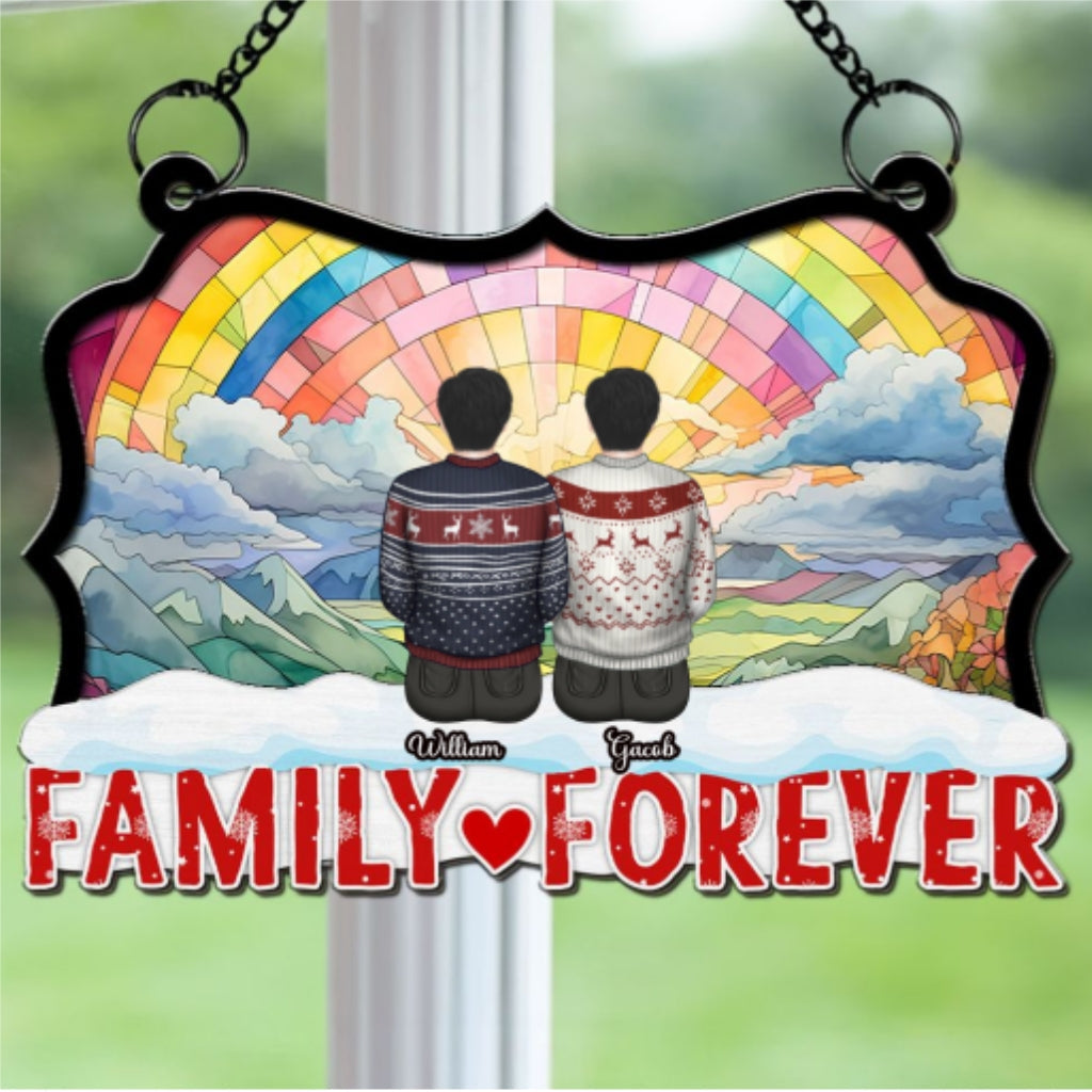 Custom Family Name Hanging Decor, Christmas Birthday Gift •  Together For A Lifetime - Personalized Suncatcher
