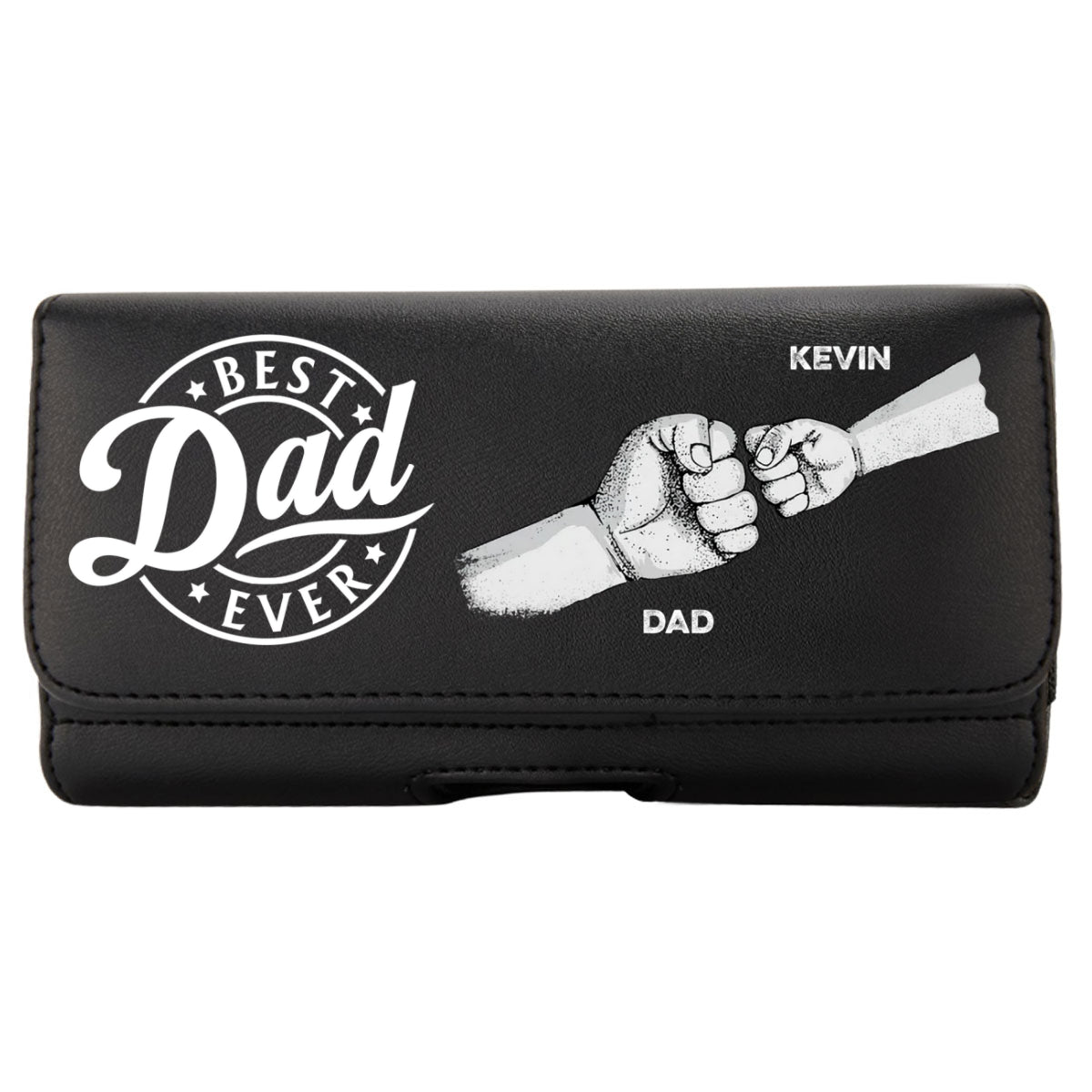 The Power Of Love - Personalized Leather Phone And Card Holster