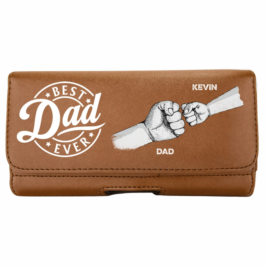 The Power Of Love - Personalized Leather Phone And Card Holster