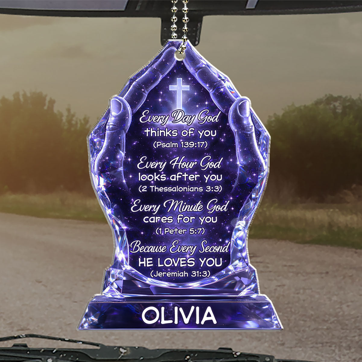 Every Day God Thinks Of You - Personalized Car Ornament