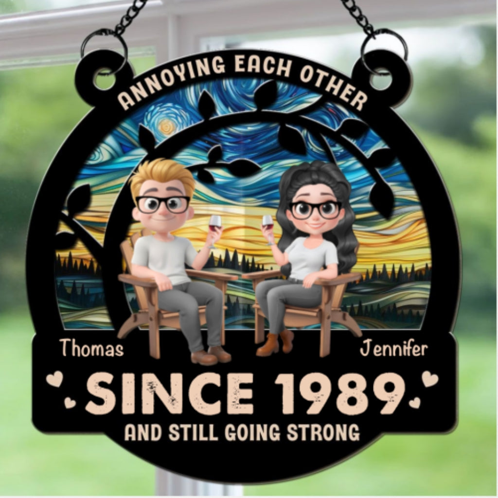 Custom Couple Hanging Decor, Anniversary Valentine's Day Gifts • Love Still Going Strong - Personalized Suncatcher