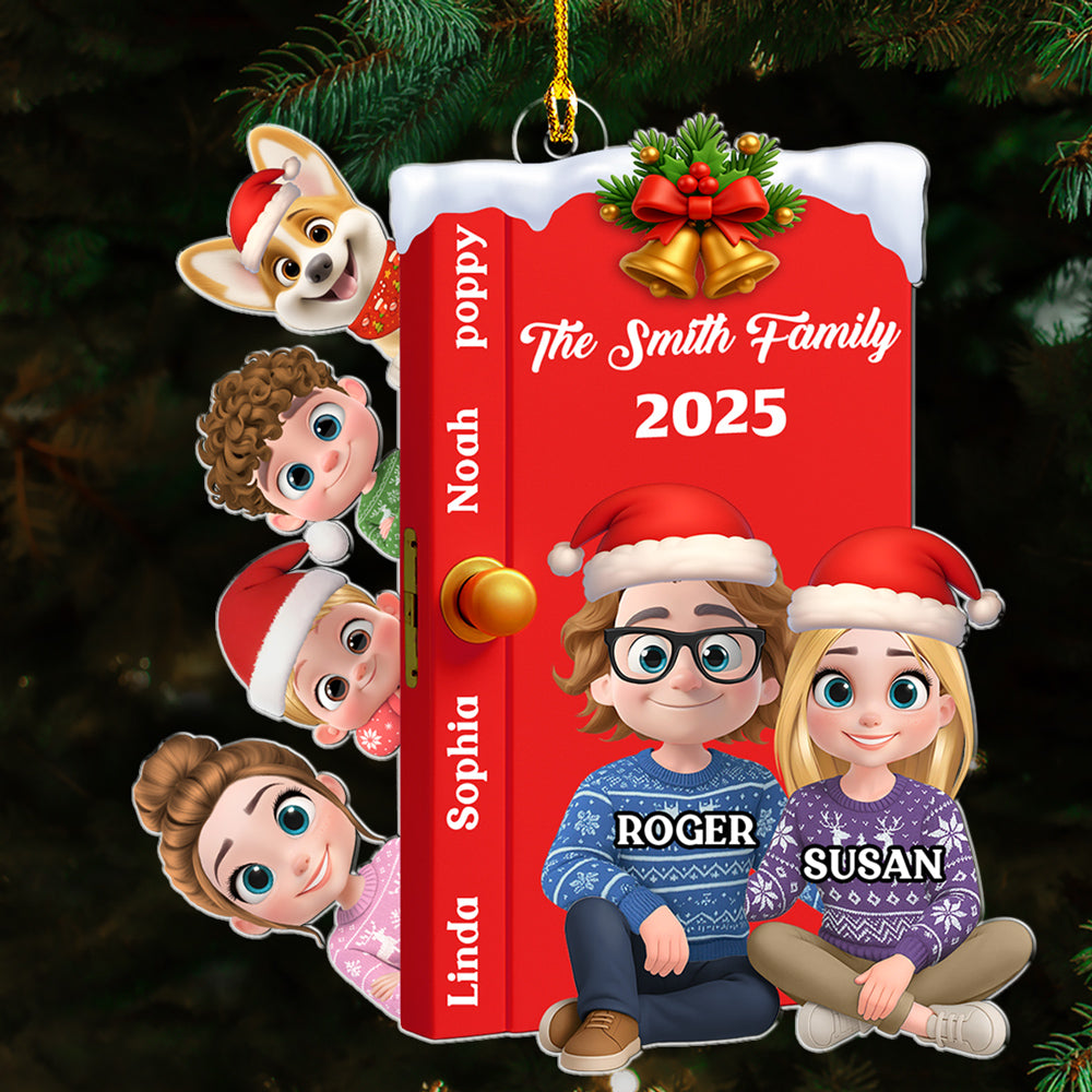 Custom Family Ornament, Christmas Gift for Family Members •  Open Door Family - Personalized Acrylic Ornament