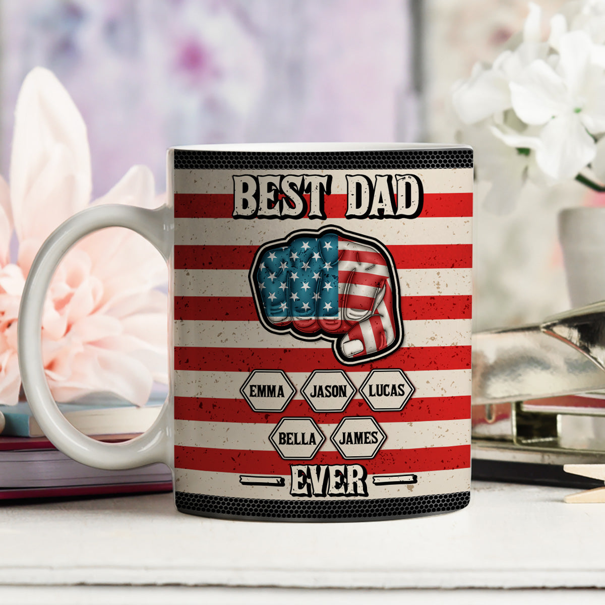 Custom Father's Day, Special Gift for Dad & Grandpa • Strongest Dad - Personalized 3D Inflated Effect Mug