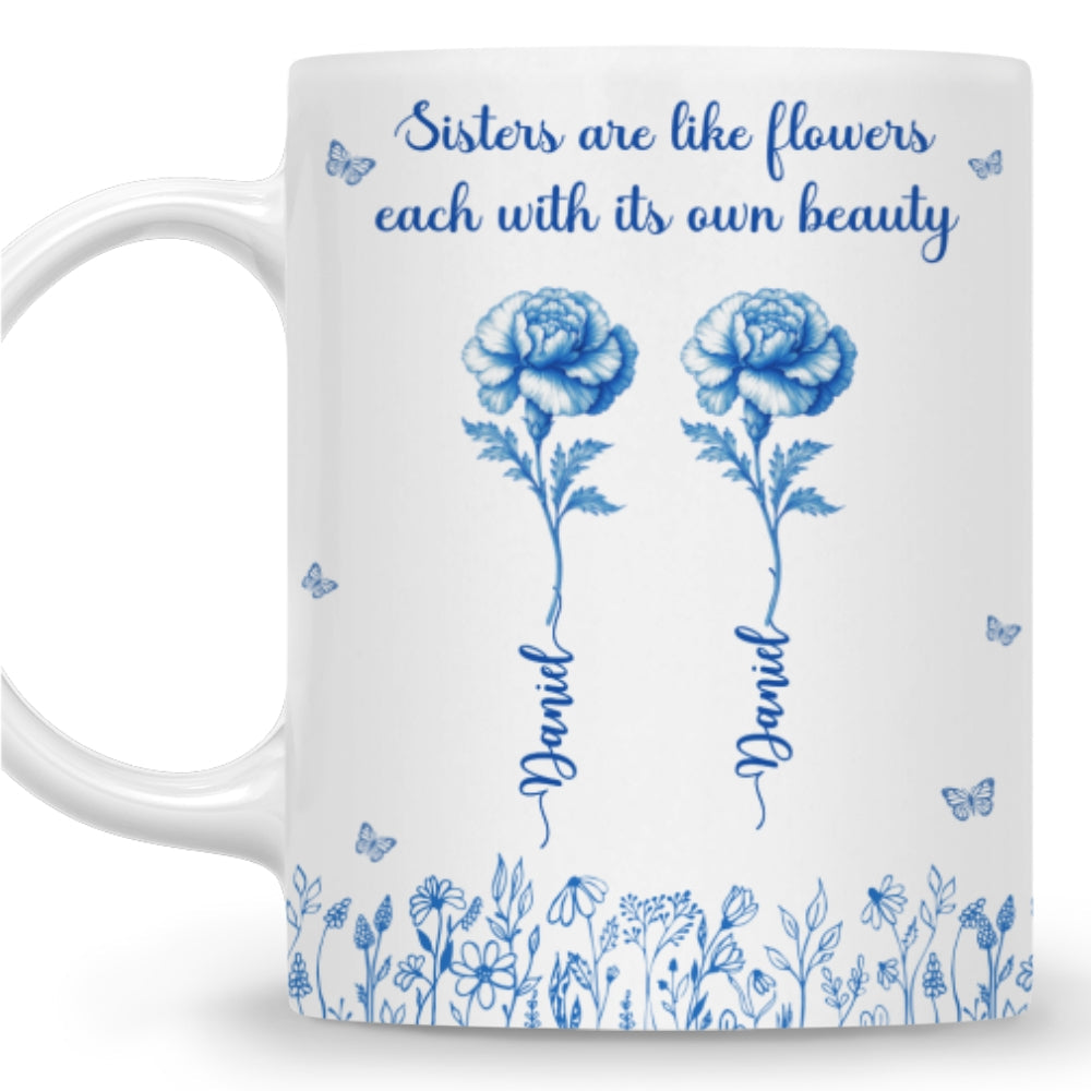 Custom Christmas & Birthday Gift For Sister • Each Sister Shines With Beauty - Personalized Coffee Mug