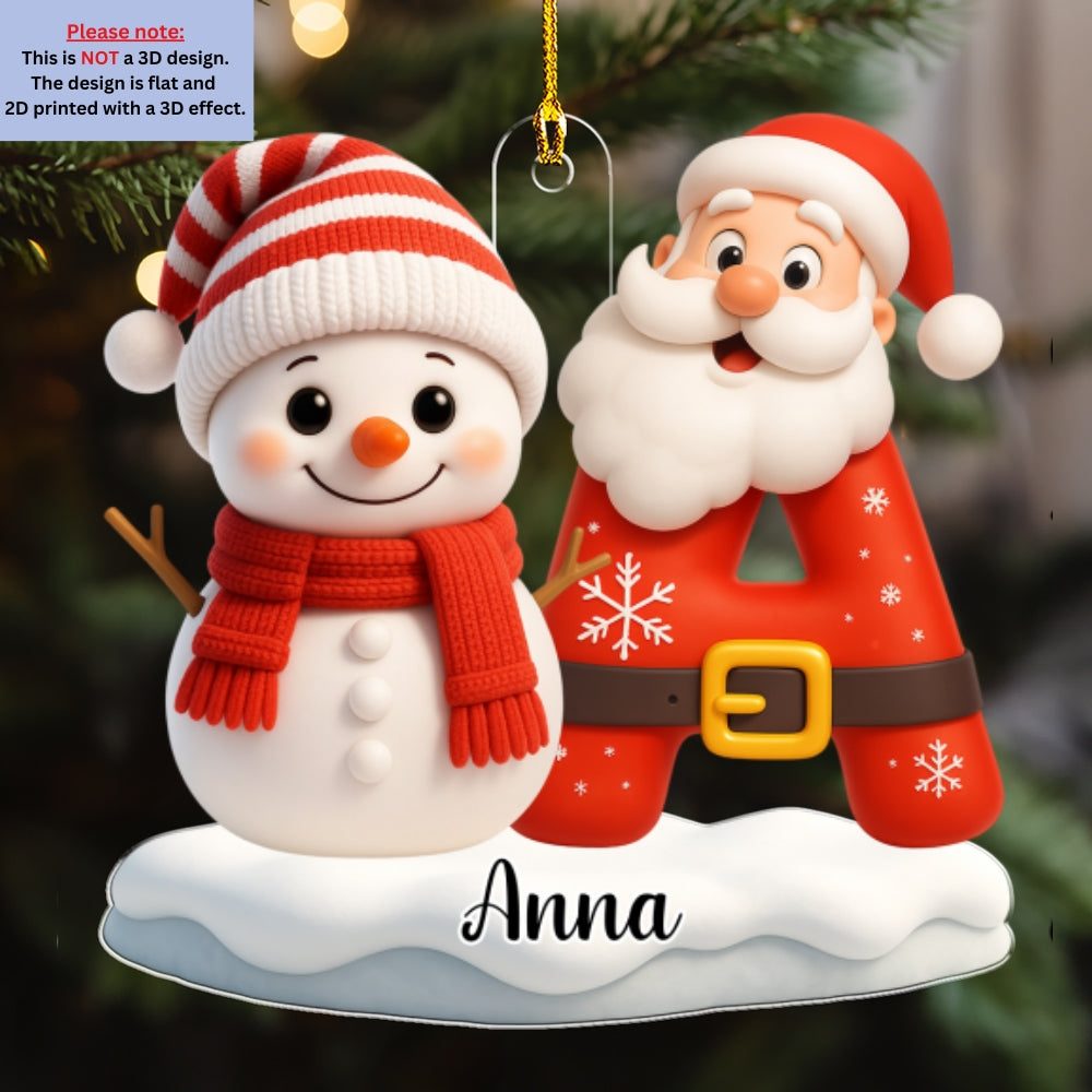 Custom Family Ornament, Christmas Gift for Family Members •  Snowman Merry Christmas - Personalized Acrylic Ornament