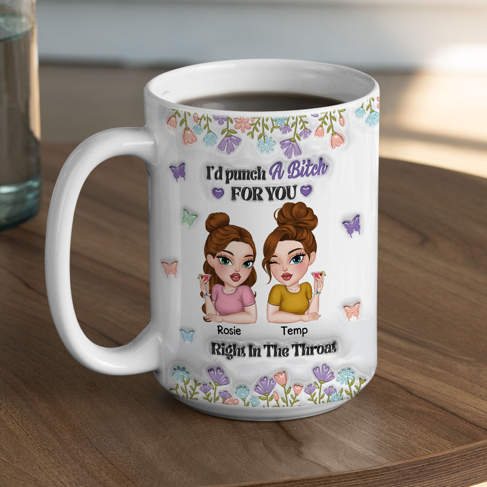 Custom Best Friend, Christmas & Birthday Friendship Keepsake Gift • Bestie Slay Forever - Personalized 3D Inflated Effect Mug