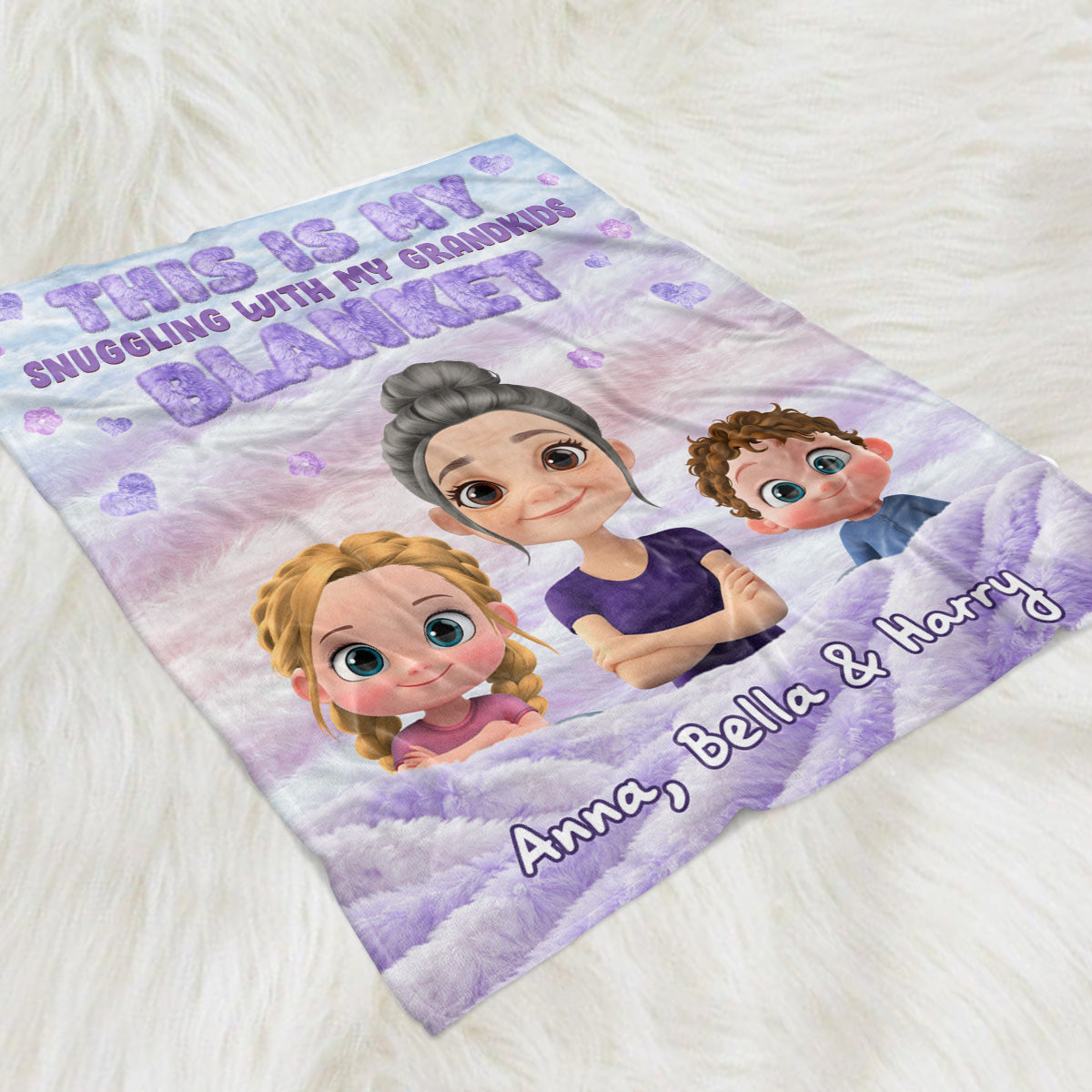 This Is My Snuggling With My Grandkids Blanket - Personalized Fleece Blanket