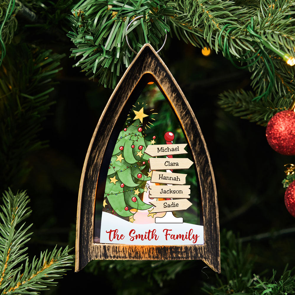 Custom Name Christmas Table Light, Gift for Family Members • Family Name - Personalized Table Lantern