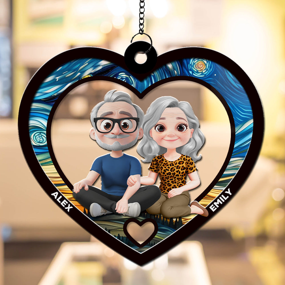 Custom Couple Hanging Decor, Anniversary Valentine's Day Gifts • You And Me Always Together - Personalized Suncatcher