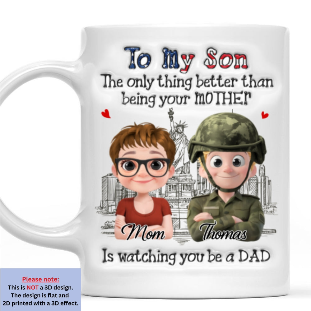 Custom Father's Day Gift For Son • Being A Dad Version 2 - Personalized 3D Inflated Effect Mug