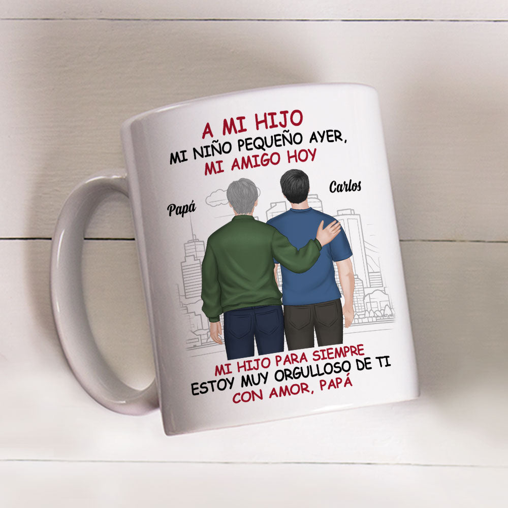 Custom Father's Day Gift For Son • Fuiste Niño Ahora Amigo - Taza Personalizada de Café