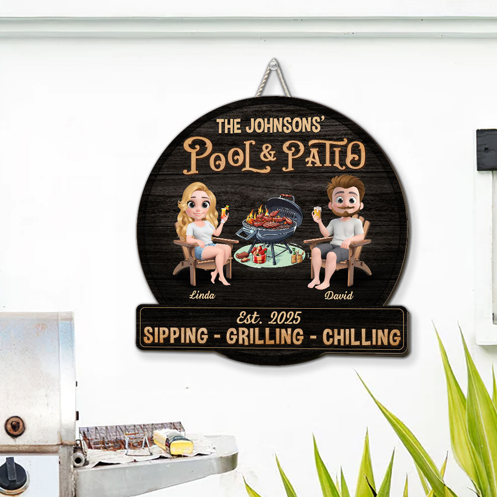 Custom Home & Wall Decor, Birthday & Christmas Gift • We At Pool And Patio - Personalized Wood Sign