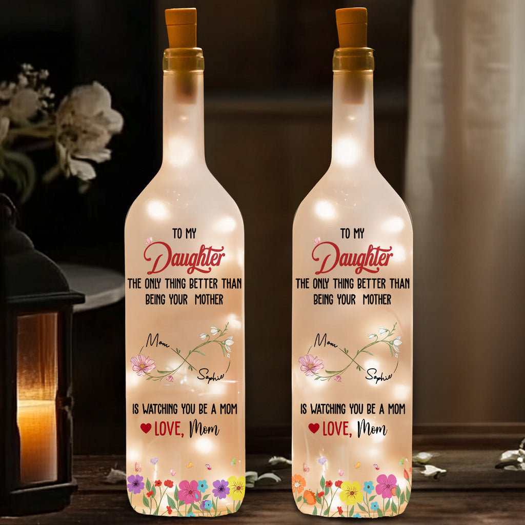 Watching You Being A Mom - Personalized Bottle Lamp
