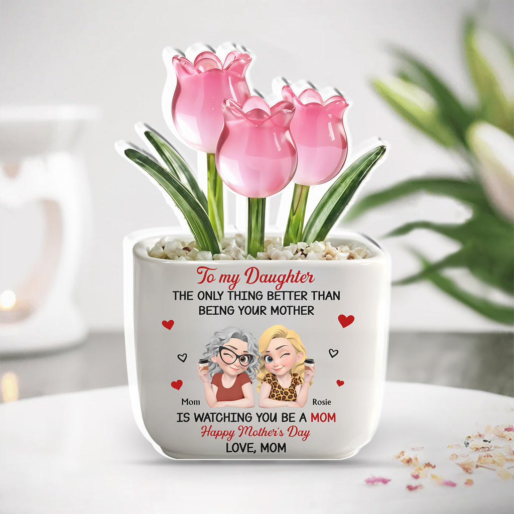 Custom Mother's Day Decor, Gift for Mom & Grandma • Linked Together Cartoon - Personalized Acrylic Plaque