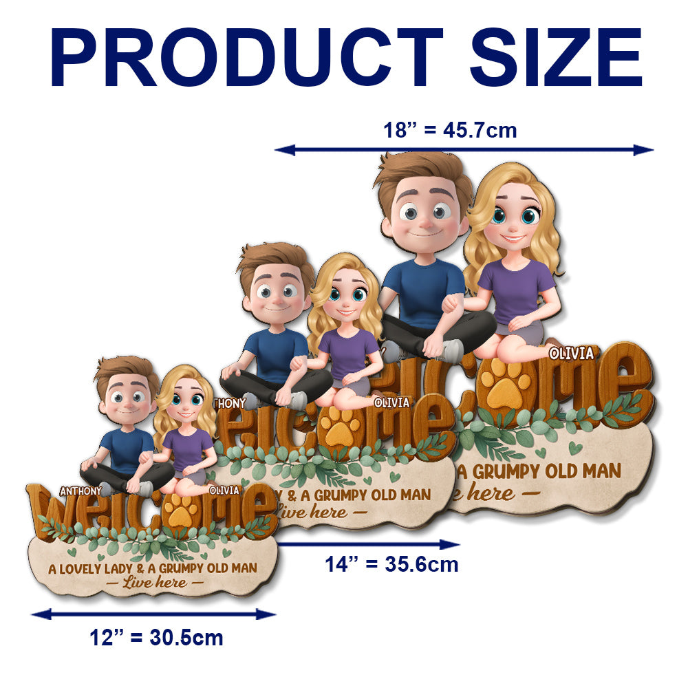 Custom 3D Wife Anniversary Wall Decor Keepsake Gift • Greetings To Our Home - Personalized 3D Effect Wood Sign