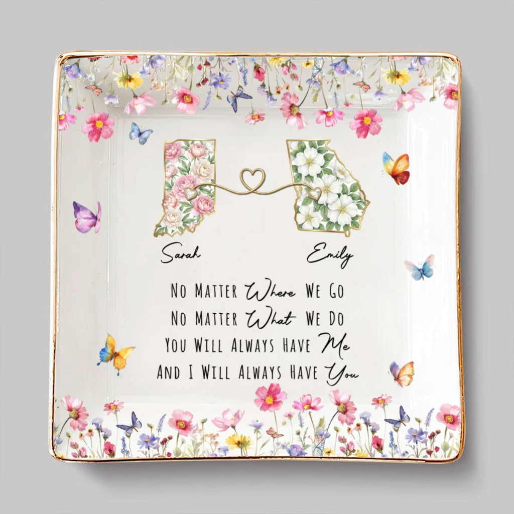 Custom Trinket Dish Gift for Friend, for Soul Sister • Always Us - Personalized Jewelry Dish
