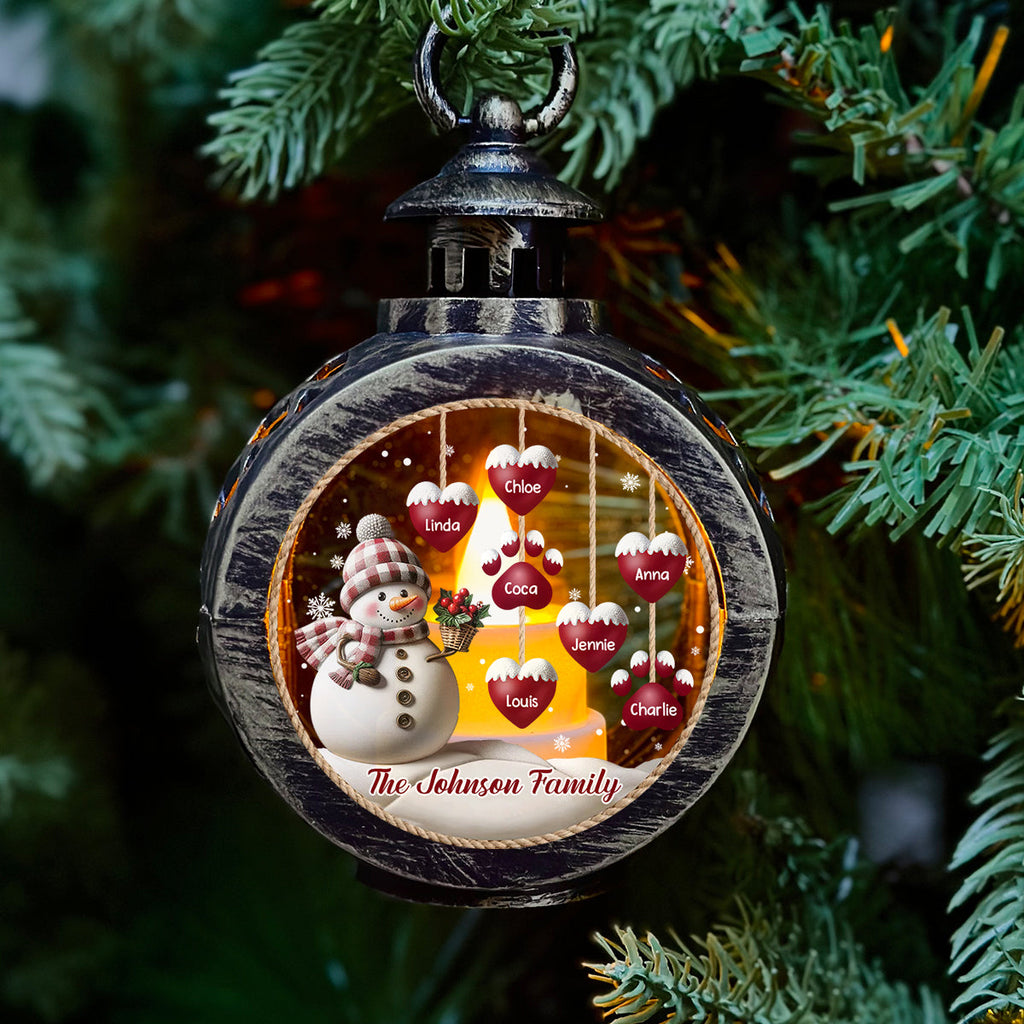 Custom Name Family Christmas Gifts, Holiday Decor • Sweet Heart Version 2 - Personalized Christmas Lantern