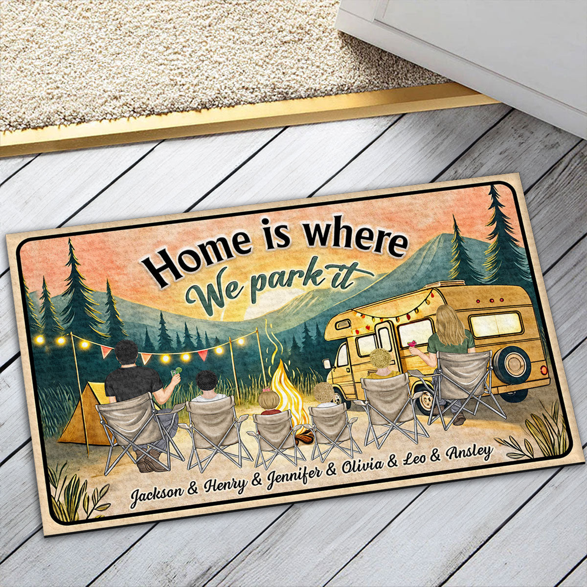 Home Is Where We Park It - Personalized Doormat