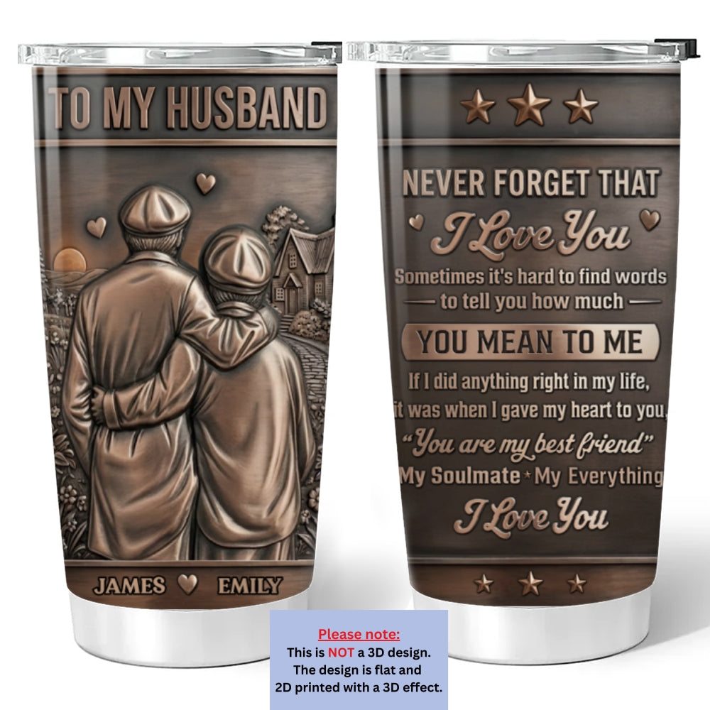 Custom Christmas Anniversary Gifts For Husband • My Love For Husband - Personalized 3D Effect Tumbler