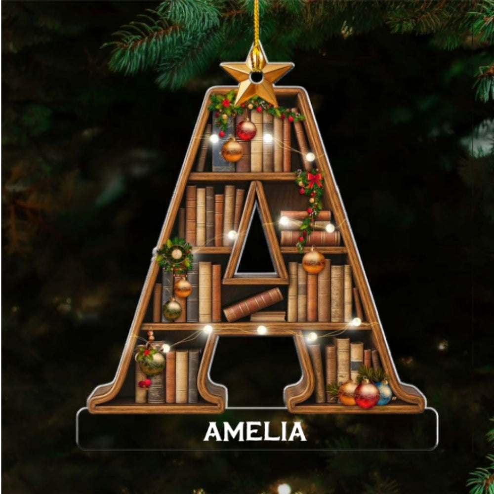 Custom Keepsake Christmas Ornament •  Bookaholic Christmas - Personalized Acrylic Ornament