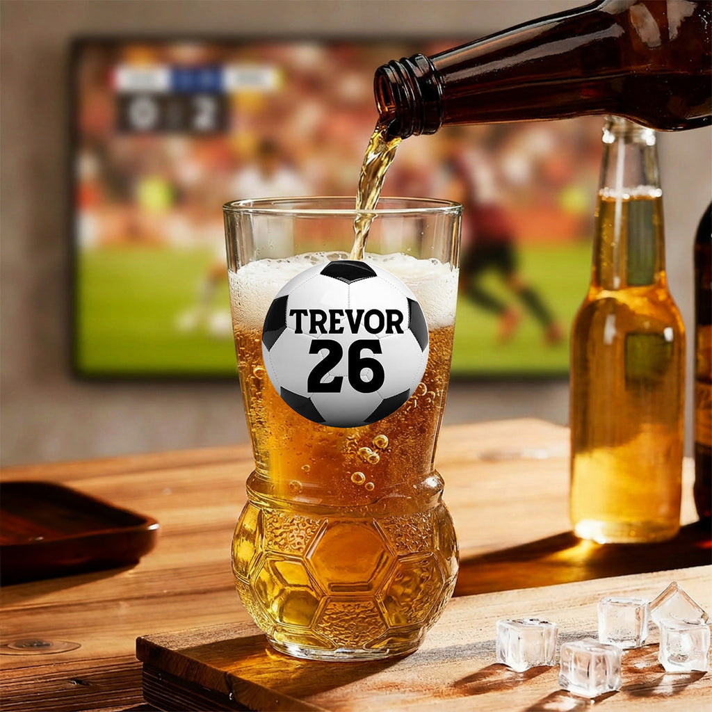 Forever Chasing The Ball - Personalized Football Beer Glass