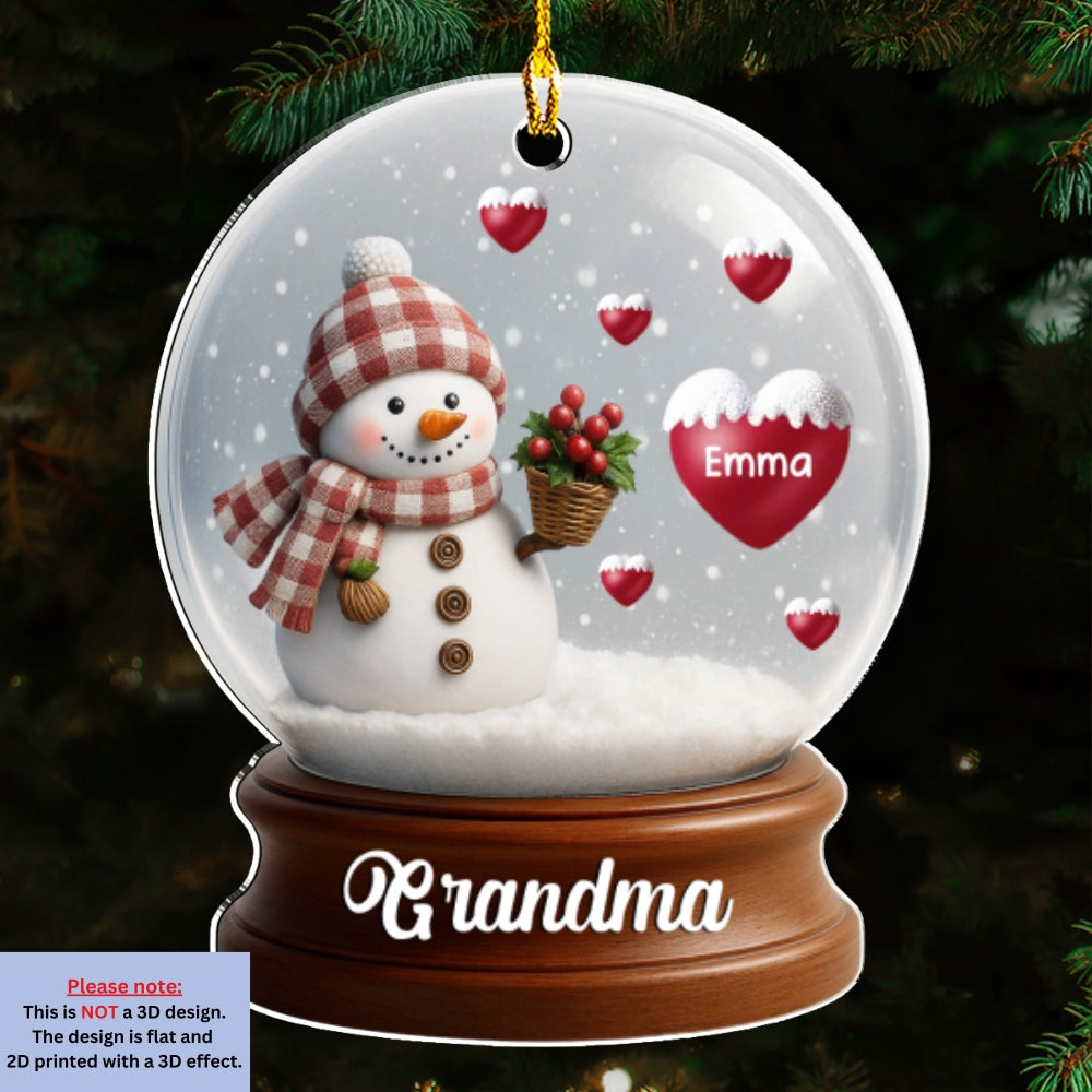 Custom Family Ornament, Christmas Gift for Family Members •  Snowman Of Love - Personalized Acrylic Ornament