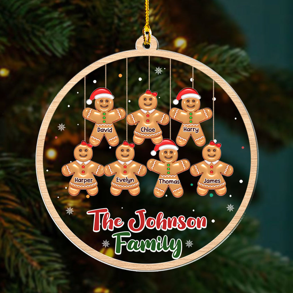 Custom Family Ornament, Christmas Gift for Family Members •  Home Wreath Christmas - Personalized 3D Inflated Effect Acrylic Ornament