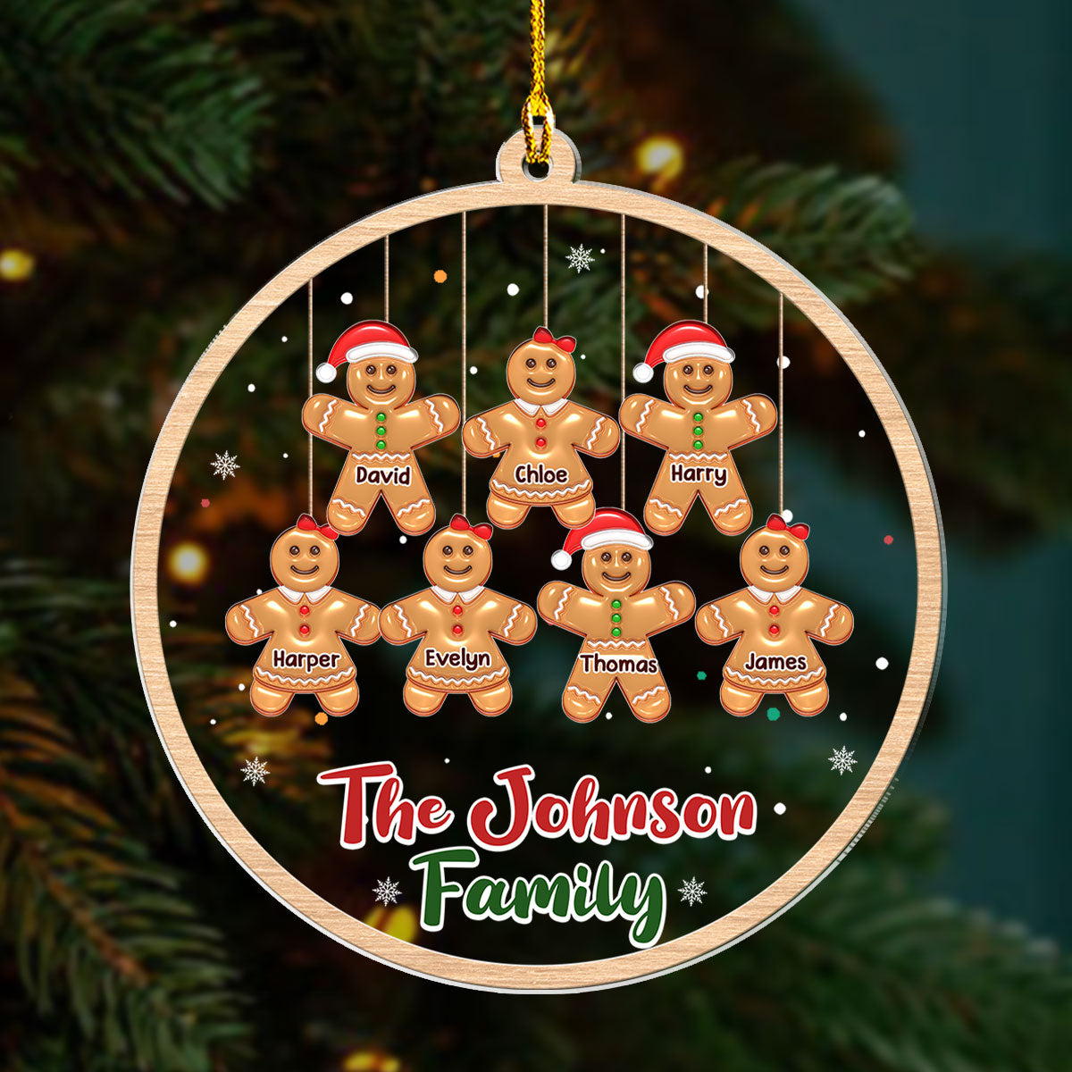 Custom Family Ornament, Christmas Gift for Family Members •  Home Wreath Christmas - Personalized 3D Inflated Effect Acrylic Ornament