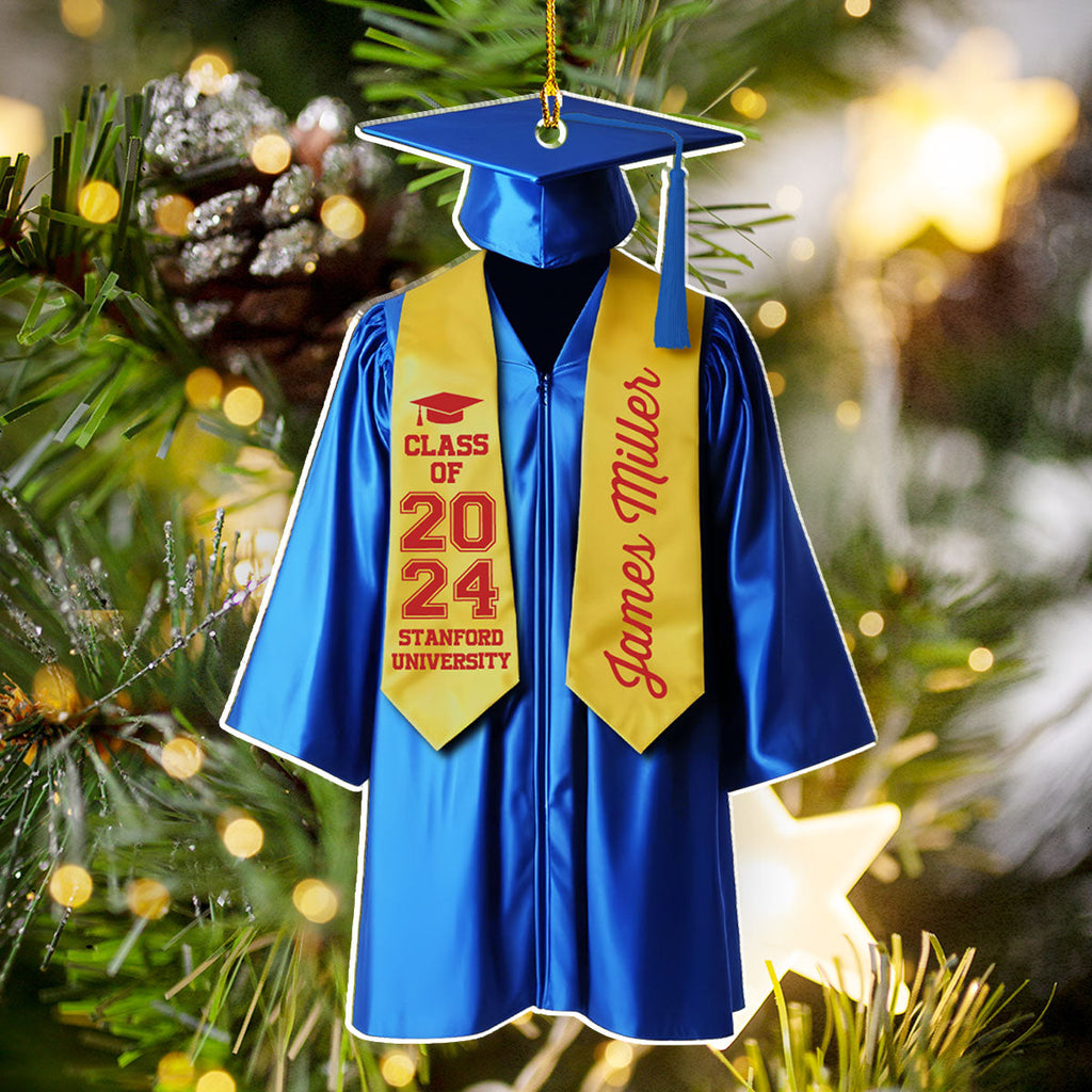 Custom Family Ornament, Christmas Gift for Family Members •  Happy Graduation 2024 - Personalized 3D Effect Acrylic Ornament