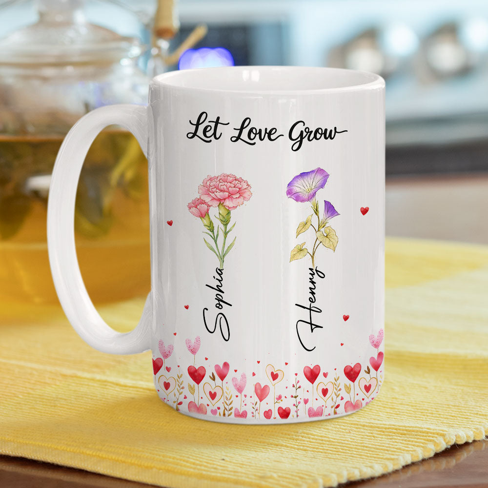 Custom Anniversary Keepsake Gifts For Couple • Let Love Grow - Personalized Coffee Mug