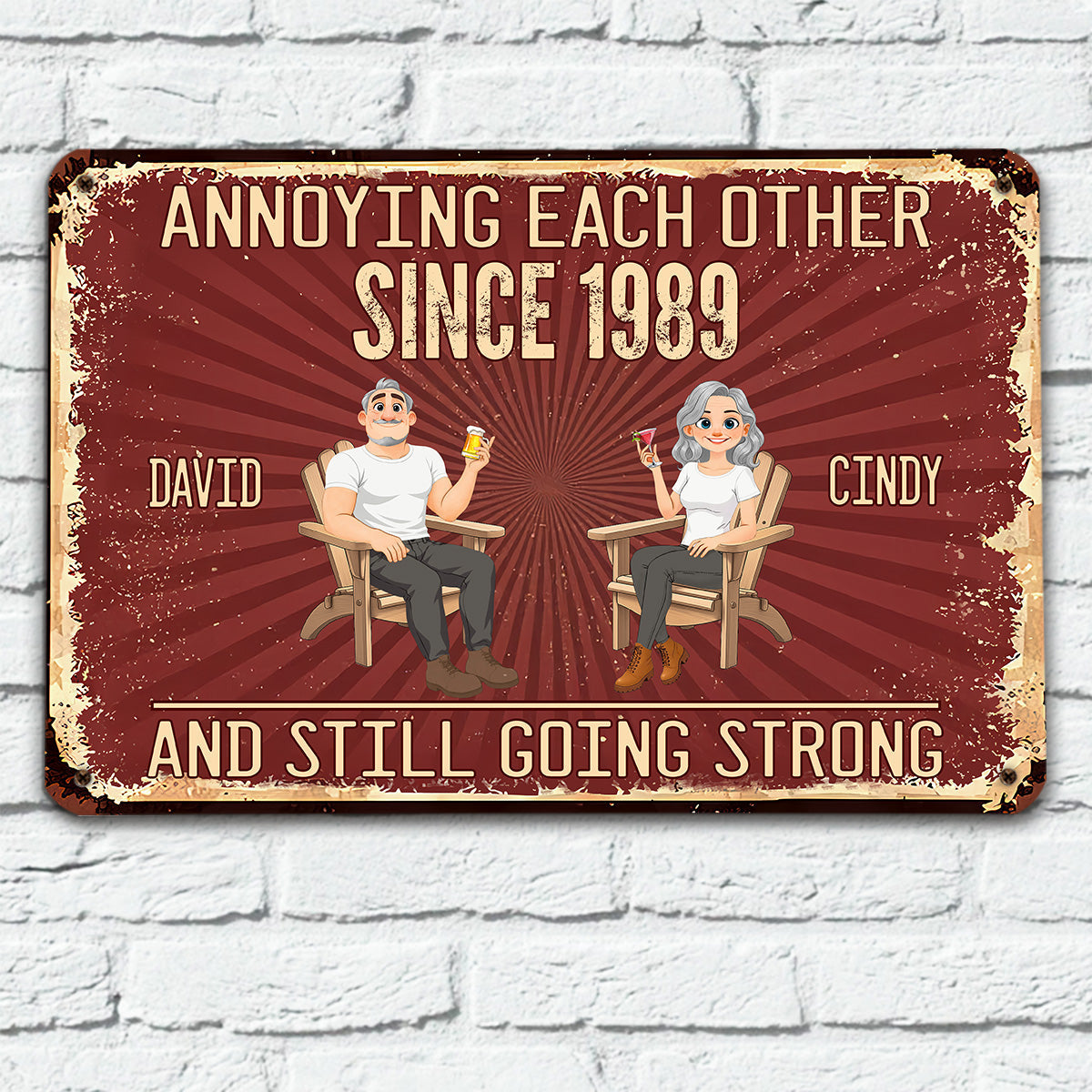 Custom Couple Anniversary Wall Decor Keepsake Gift • Everlasting Love - Personalized Metal Sign