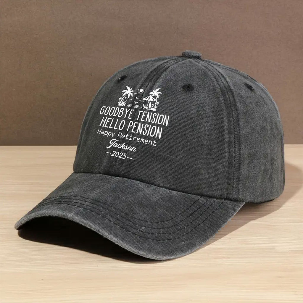 No Alarm Clocks Anymore - Personalized Vintage Washed Denim Cap