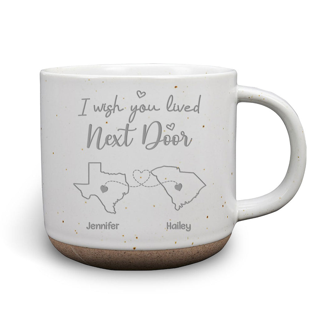 Custom Best Friend, Christmas & Birthday Friendship Keepsake Gift • I Wish We Lived Closer - Personalized Pottery Mug