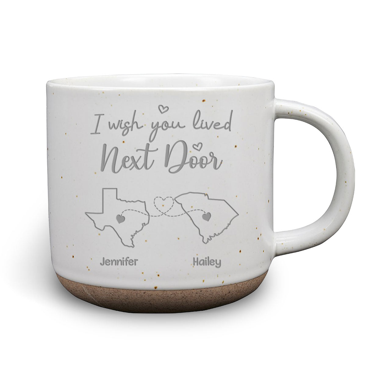 Custom Best Friend, Christmas & Birthday Friendship Keepsake Gift • I Wish We Lived Closer - Personalized Pottery Mug