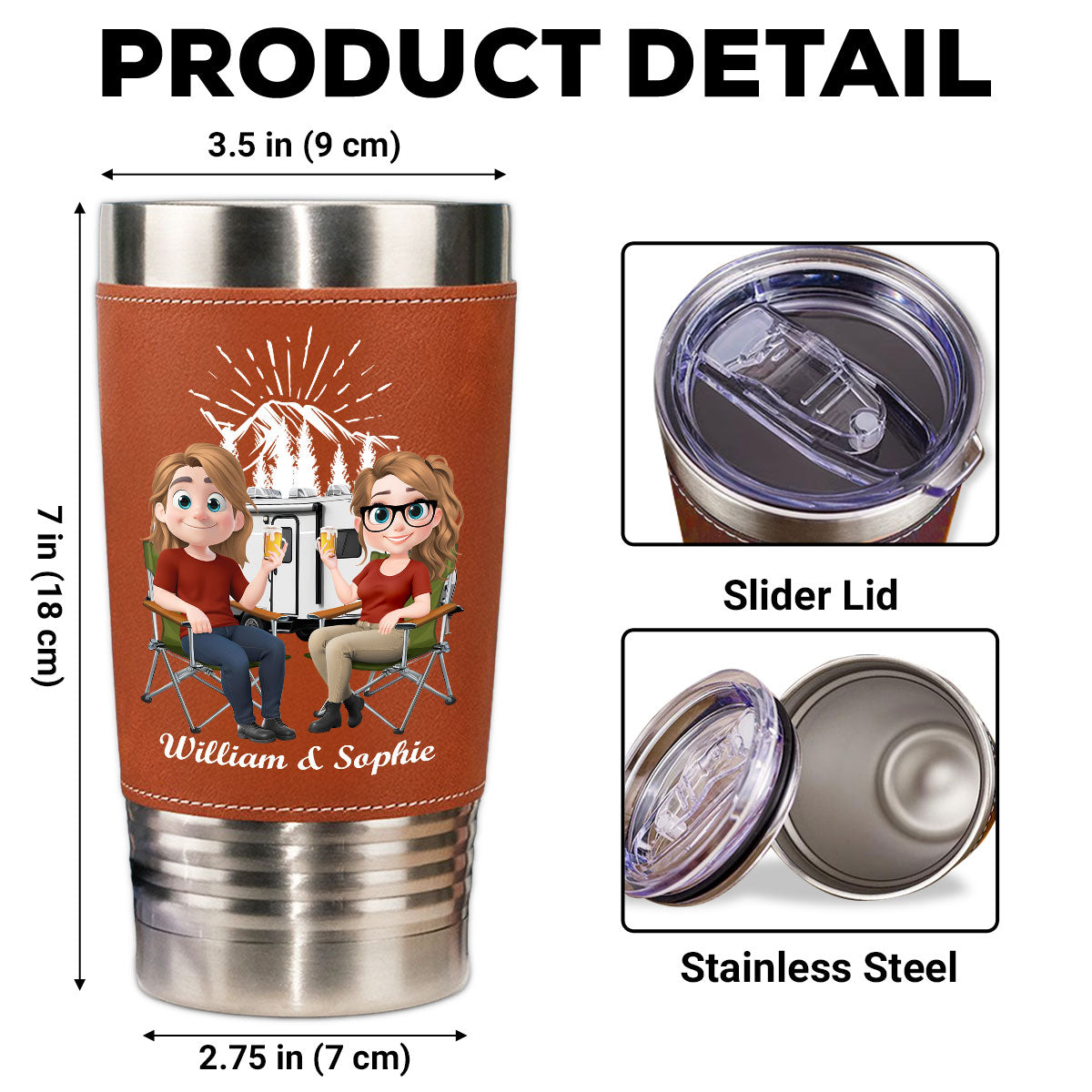 For Life - Personalized Leather Tumbler