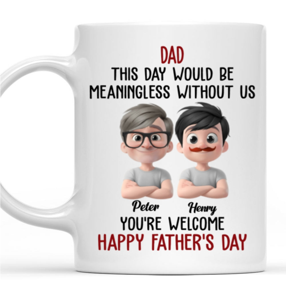 Custom Father's Day, Special Gift for Dad & Grandpa • Your Kids - Personalized Coffee Mug