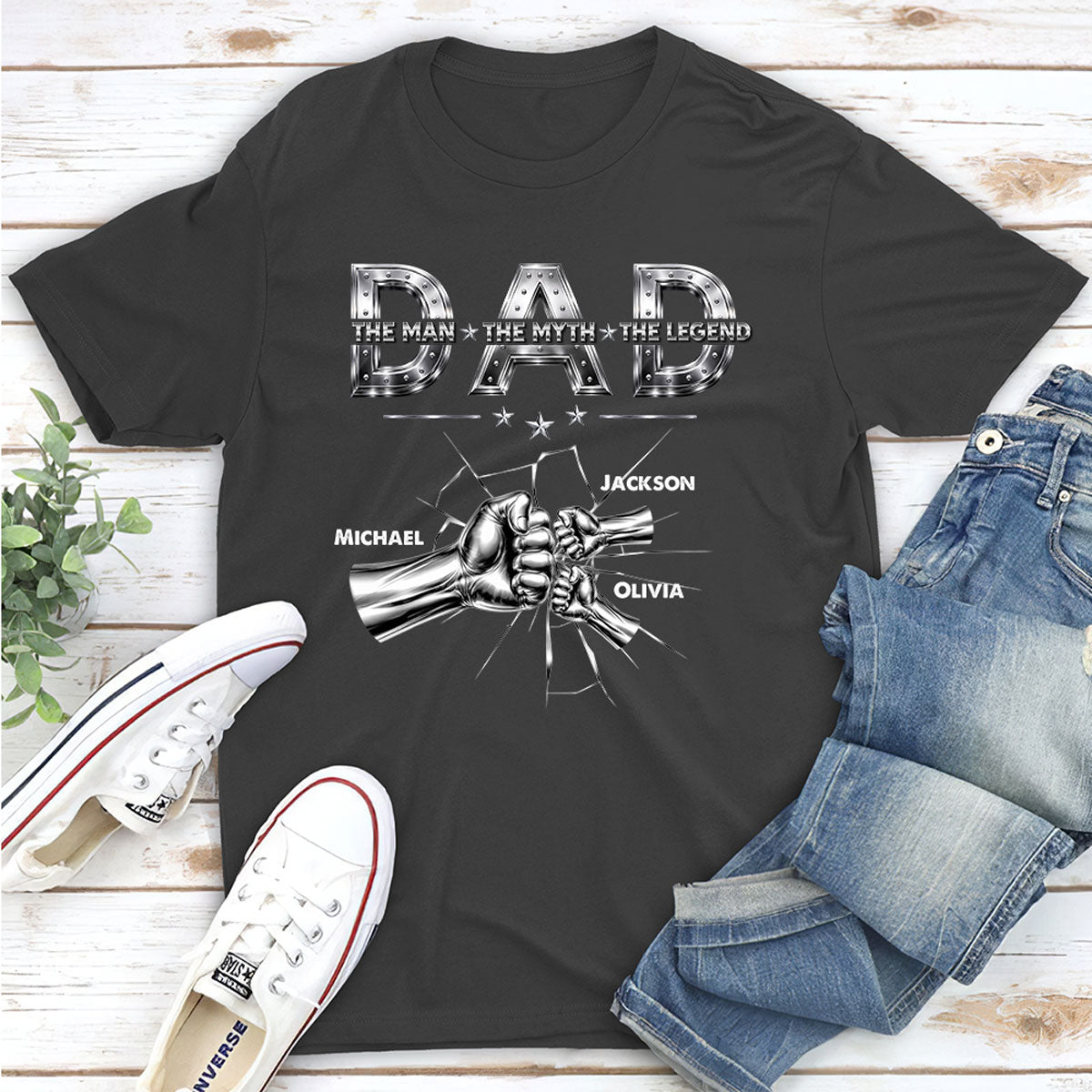 Custom Father's Day, Special Gift for Dad & Grandpa • Dad The Man The Legend - Personalized Shirt