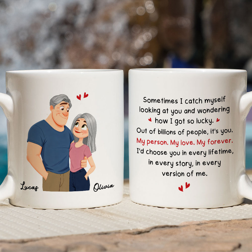 Custom Anniversary Keepsake Gifts For Couple • How Lucky I Am 2 - Personalized Coffee Mug