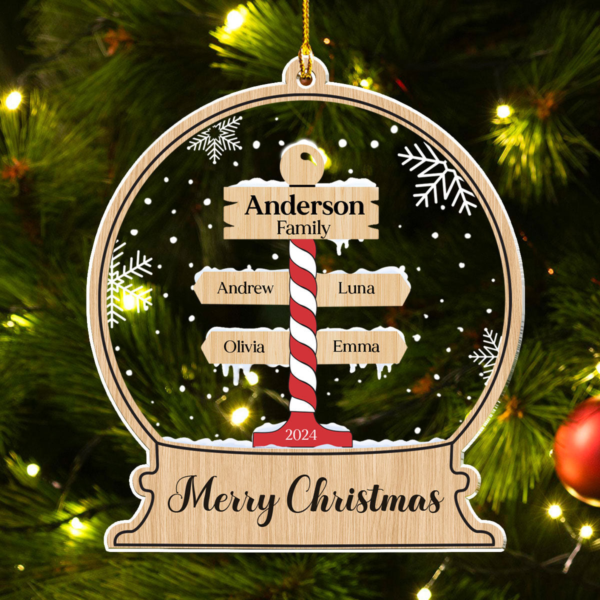 Custom Keepsake Christmas Ornament •  Merry Christmas - Personalized Acrylic Ornament