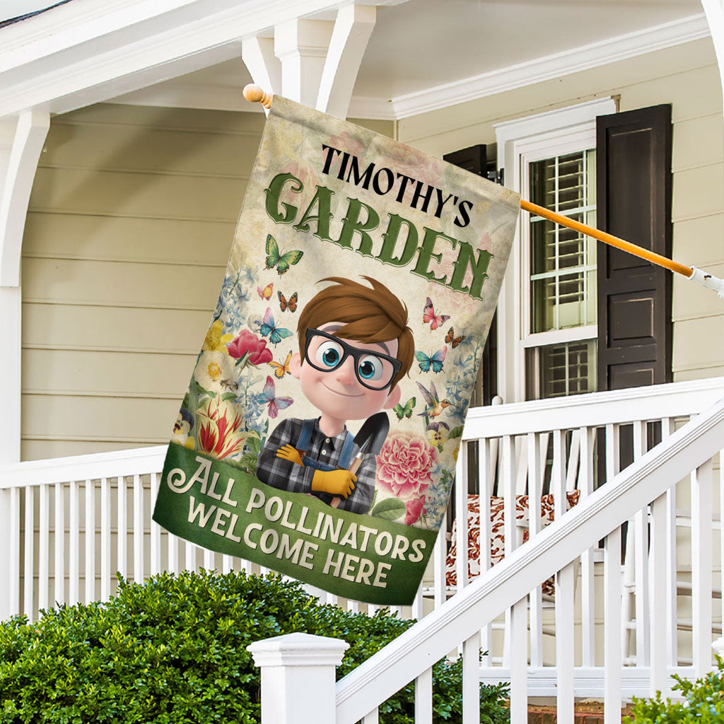 Welcome Here All Pollinators - Personalized Flag