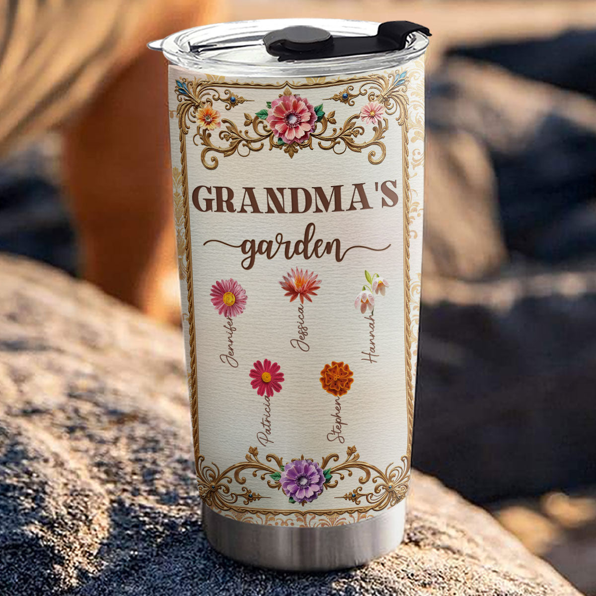 Custom Christmas Birthday Gifts For Grandma • Grandma Growing Garden - Personalized Tumbler