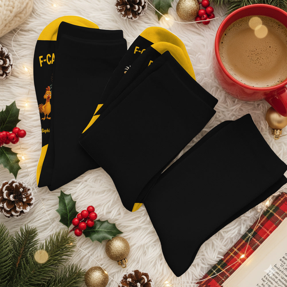 Custom Funny Footwear, Christmas Birthday Gift For Coworkers • FCAWF Squad - Personalized Crew Socks