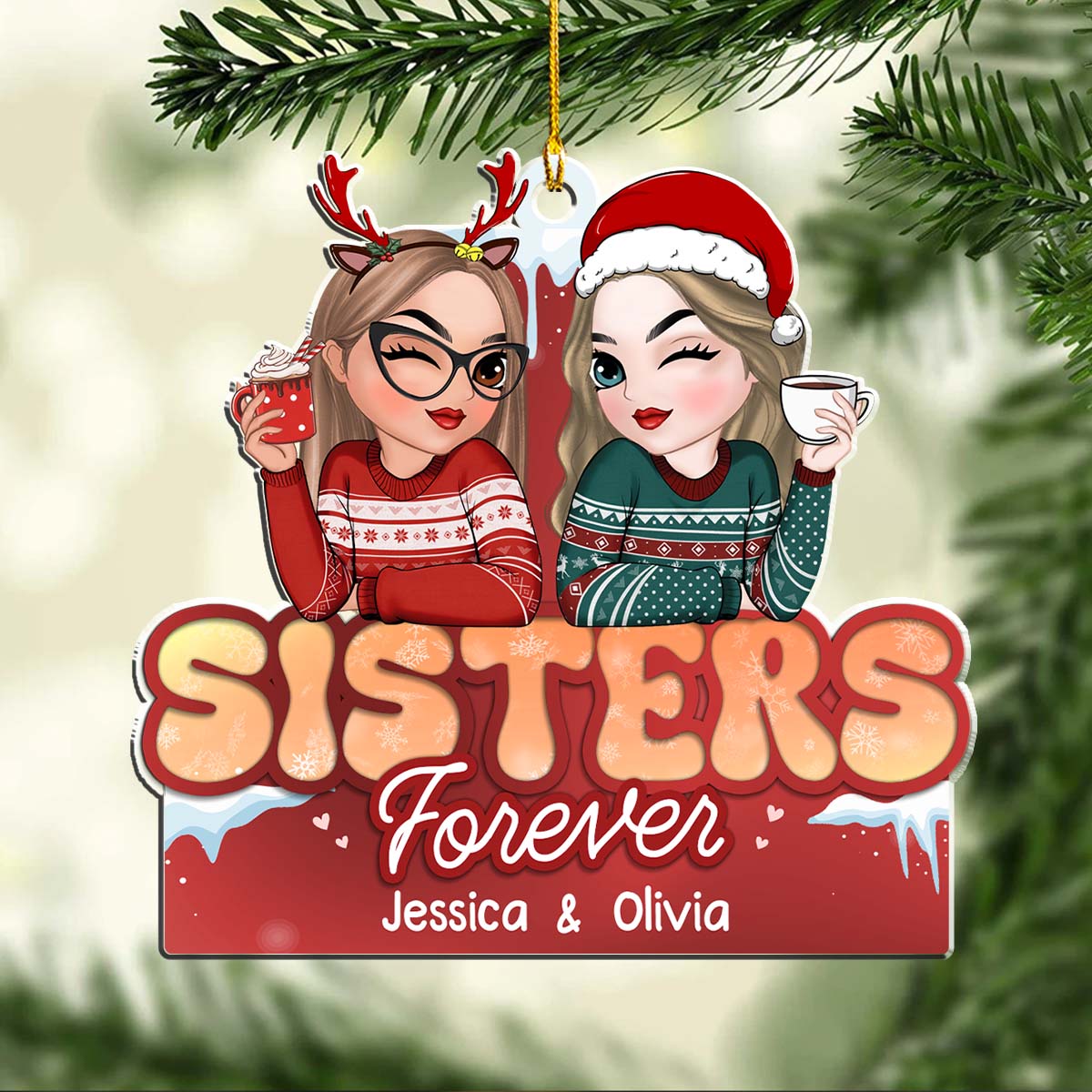 Custom Friendship Christmas Ornament, Best Friend Gift •  It Took Us A Long Time - Personalized Acrylic Ornament