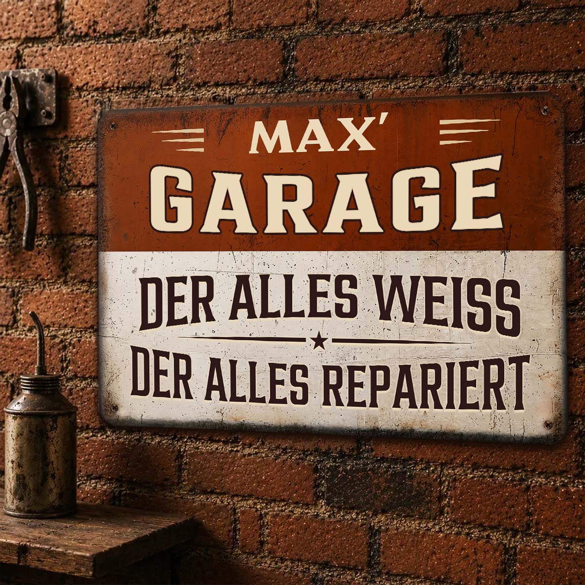 Custom Couple Anniversary Wall Decor Keepsake Gift • Alleswisser Allesreparierer – Personalisiertes Metallschild