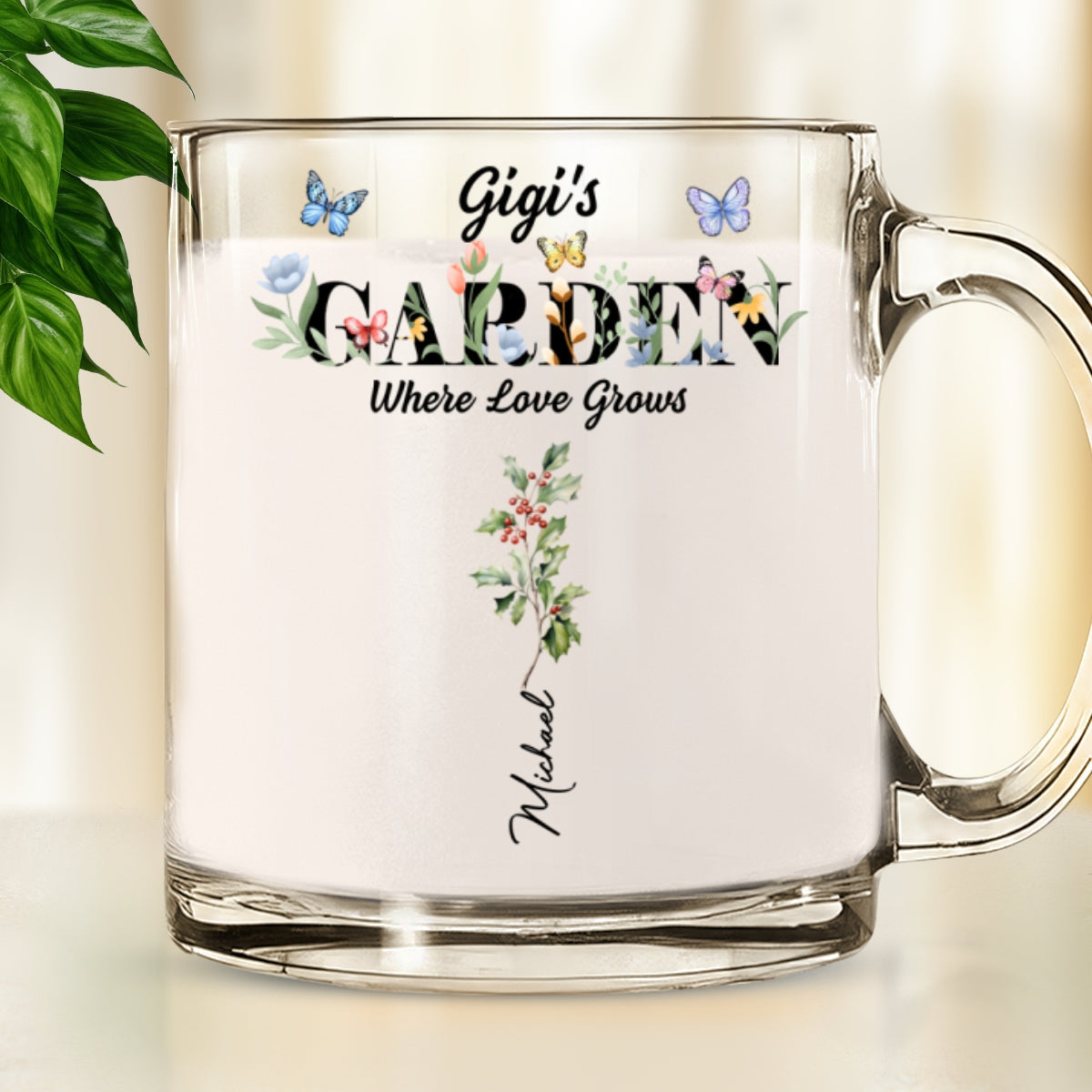 Custom Christmas & Birthday Gift For Grandma • Grandma Garden - Personalized Glass Mug