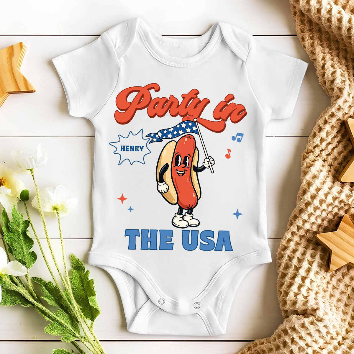Party In USA - Personalized Baby Onesie