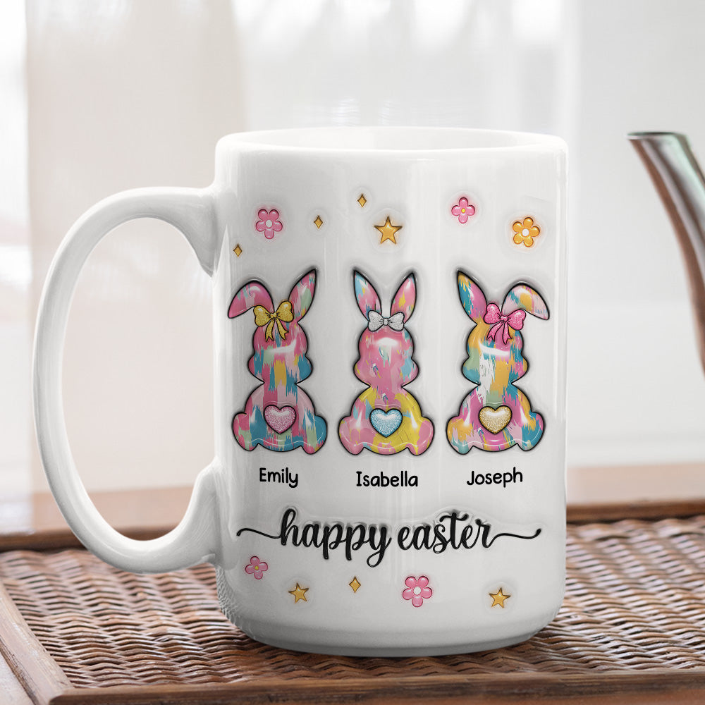 Custom Christmas & Birthday Keepsake Gift • Bunny Love - Personalized 3D Inflated Effect Mug