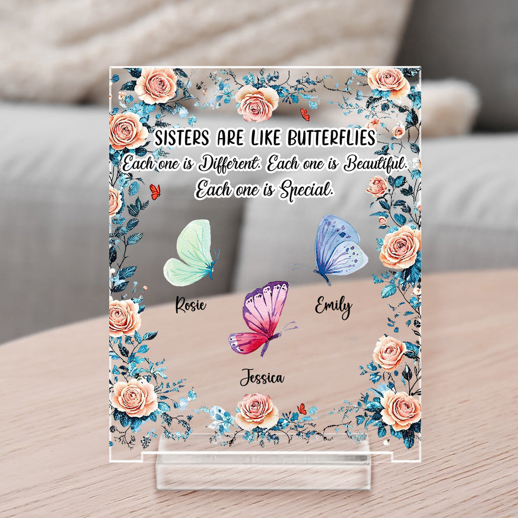 Custom Friendship Decor, Christmas Birthday Gifts For Best Friend • Sisters Make The Good Times Unforgettable - Personalized Acrylic Plaque With Base