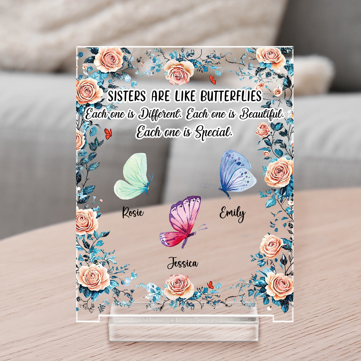 Custom Friendship Decor, Christmas Birthday Gifts For Best Friend • Sisters Make The Good Times Unforgettable - Personalized Acrylic Plaque With Base